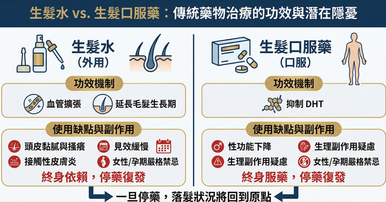 生髮口服藥、生髮水哪個好？功效比較、副作用與Q&A總整理