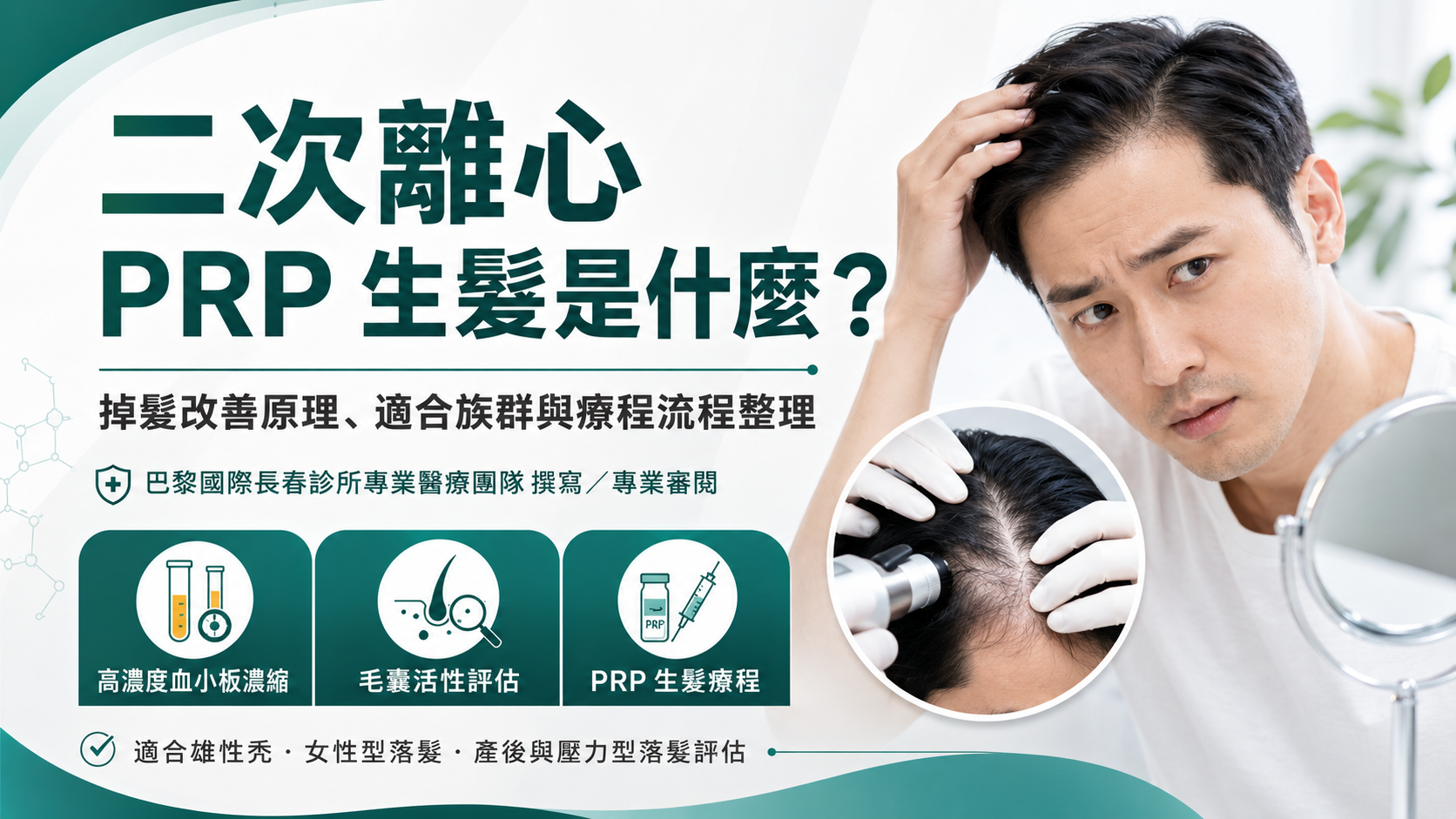 二次離心 PRP 生髮是什麼？掉髮改善原理、適合族群與療程流程整理